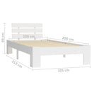 Sengeramme uden madras massivt fyrretræ 100x200 cm hvid