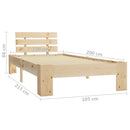 sengestel massivt fyrretræ 100 x 200 cm