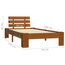 sengeramme uden madras massivt fyrretræ 90x200 cm honningbrun