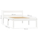 sengeramme uden madras massivt fyrretræ 90x200 cm hvid