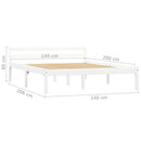 sengestel massivt fyrretræ 140 x 200 cm hvid