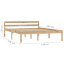 sengeramme uden madras massivt fyrretræ 140x200 cm