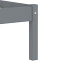 sengestel massivt fyrretræ 100 x 200 cm grå