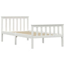 Sengeramme uden madras massivt fyrretræ 100x200 cm hvid