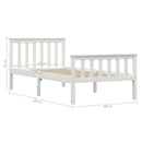 Sengeramme uden madras massivt fyrretræ 100x200 cm hvid