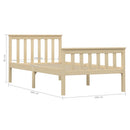 sengeramme 100x200 cm massivt fyrretræ lyst træ