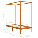 sengestel til himmelseng 100x200 cm massivt fyrretræ gyldenbrun