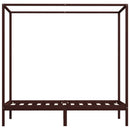 sengestel til himmelseng 100 x 200 cm massiv fyrretræ mørkebrun