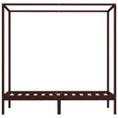 sengestel til himmelseng 100 x 200 cm massiv fyrretræ mørkebrun