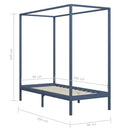 sengestel til himmelseng 90 x 200 cm massivt fyrretræ grå