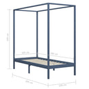 sengestel til himmelseng 100 x 200 cm massivt fyrretræ grå