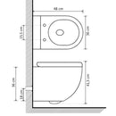 væghængt toilet uden kant keramik hvid