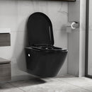 væghængt toilet uden kant keramik sort