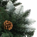 kunstigt juletræ med grankogler og hvidt glitter 150 cm