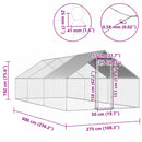 udendørs hønsebur 2,75x6x1,92 m galvaniseret stål