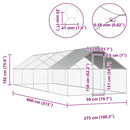 udendørs hønsebur 2,75x8x1,92 m galvaniseret stål