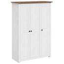 klædeskab med 3 låger 118 x 50 x 171,5 cm fyrretræ hvid Panama