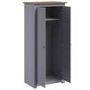 klædeskab Panama-serien 80x50x171,5 cm massivt fyrretræ grå