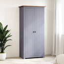 klædeskab Panama-serien 80x50x171,5 cm massivt fyrretræ grå