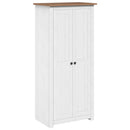 klædeskab Panama-serien 80x50x171,5 cm massivt fyrretræ hvid