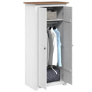 klædeskab Panama-serien 80x50x171,5 cm massivt fyrretræ hvid