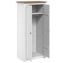 klædeskab Panama-serien 80x50x171,5 cm massivt fyrretræ hvid