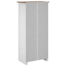 klædeskab Panama-serien 80x50x171,5 cm massivt fyrretræ hvid