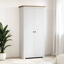 klædeskab Panama-serien 80x50x171,5 cm massivt fyrretræ hvid