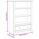 bogreol 80 x 35 x 100 cm massivt fyrretræ Panama