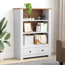 bogreol 80 x 35 x 100 cm massivt fyrretræ hvid Panama