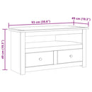 tv-skænk 93 x 49 x 49 cm massivt fyrretræ Panama hvid