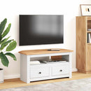 tv-skænk 93 x 49 x 49 cm massivt fyrretræ Panama hvid