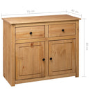 skænk Panama-serien 93x40x80 cm massivt fyrretræ