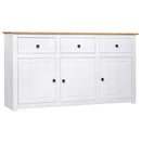 skænk Panama-serien 135x40x80 cm massivt fyrretræ hvid