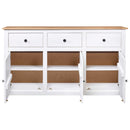 skænk Panama-serien 135x40x80 cm massivt fyrretræ hvid