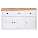 skænk Panama-serien 135x40x80 cm massivt fyrretræ hvid