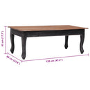 sofabord 120 x 60 x 45 cm massivt mahognitræ sort