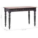 skrivebord med 3 skuffer 117x57x75 cm massivt mahognitræ