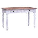 skrivebord med skuffer 117x57x75 cm massivt mahognitræ hvid