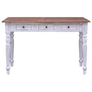 skrivebord med skuffer 117x57x75 cm massivt mahognitræ hvid