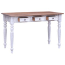 skrivebord med skuffer 117x57x75 cm massivt mahognitræ hvid
