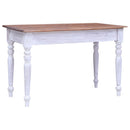 skrivebord med skuffer 117x57x75 cm massivt mahognitræ hvid