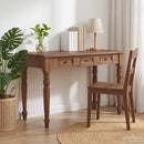 skrivebord med skuffer 117x57x75 cm massivt mahognitræ