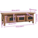 tv-skab med 3 skuffer 120 x 30 x 40 cm massivt mahognitræ