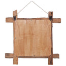 spejl m. bjælkeramme 70x70 cm genanvendt teaktræ naturfarvet