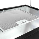 hængende ø-emhætte med touchsensor LCD 55 cm pulverlakeret stål