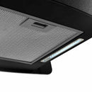 hængende ø-emhætte med touchsensor LCD hærdet glas