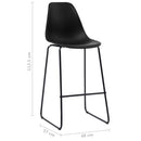 barstole 2 stk. plastik sort