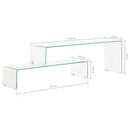 sofabordssæt i 2 dele 90 x 30 x 20/110 x 30 x 40 cm hærdet glas