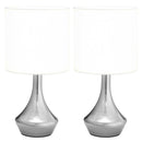 bordlamper 2 stk. touch-knap E14 hvid